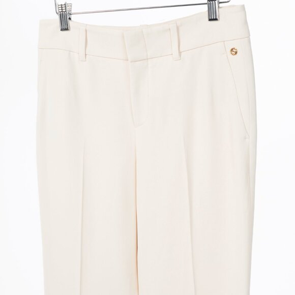Gucci Cream Crepe Straight-Leg Holiday Trousers - Picture 3 of 12